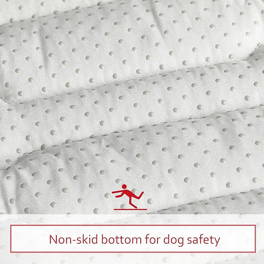 Dog Crate Mat (42" X 28"), Soft Dog Bed Mat with Cute Prints, Personalized Dog Crate Pad, Anti-Slip Bottom, Machine Washable Kennel Pad, Pink