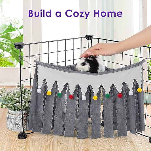 Linkidea Cage Corner Hideout, Pets Forest Corner Hideout for Guinea Pigs, Rabbits, Ferrets, Chinchillas, Gerbils, Hedgehogs, Small Animals Habitat Décor (Gray)
