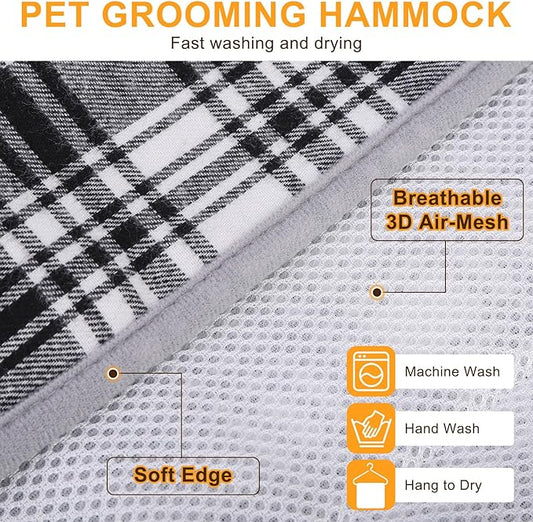 BEAUTYZOO Dog Grooming Hammock for Large Dogs, 11-15" Leg Spacing Up to 60lbs, Thick Breathable Dog Sling for Nail Trimming, Anti-Escape Harness Wide Neck Support, Grooming Sling for Dogs Cats