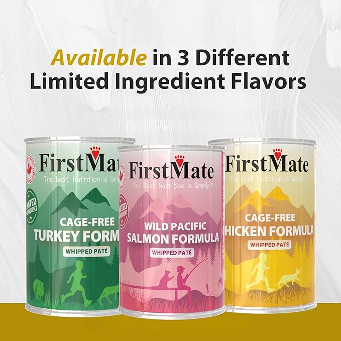 FirstMate Wet Cat Food Limited Ingredient Cage-Free Chicken Formula – Grain Free, High Protein, Single Ingredient, Canned Cat Food – 12.2 oz Case of 12