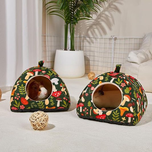 Glittme Guinea Pig Hideout 2Pack - Soft Pads, Washable, Non-Slip Bottom - Rabbit & Hamster Hideout, Ferret Accessories