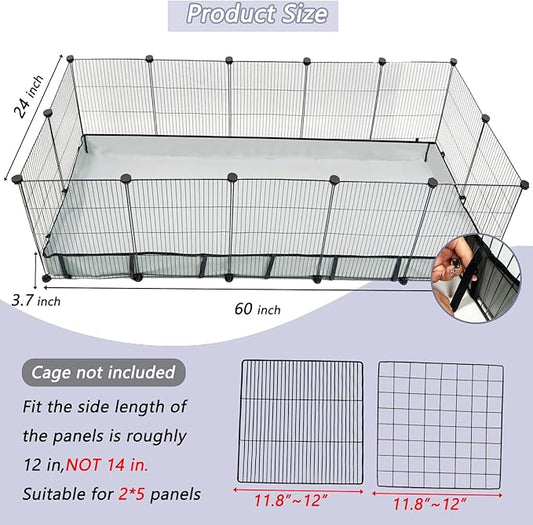 DZWLKJ Guinea Pig Cage Liner Tarp Bottom Waterproof and Washable Base Also for Rabbits, Bunny, Chinchesillas, Hedgehog, Ferrets and Other Small Animals(24x60 inches)