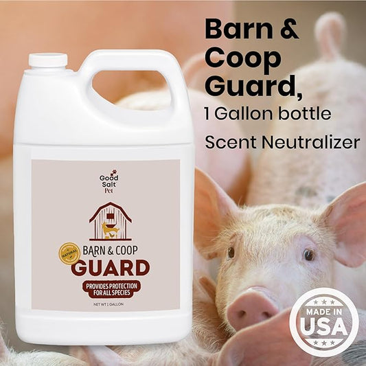 Good Salt Pet Barn & Coop Guard, Natural Animal-Friendly Scent Control Spray, Freshens Living Space and Bedding, 1 Gallon