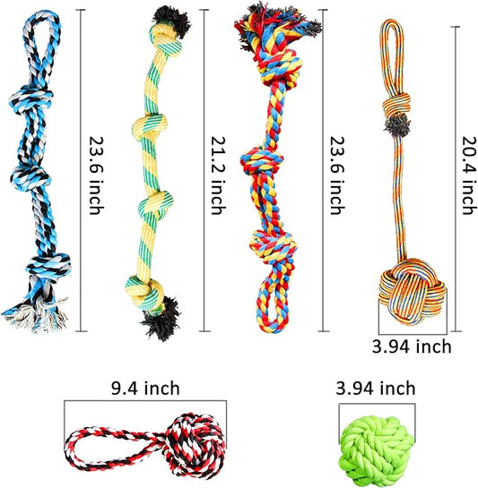 Youngever 6 Pack Large Dog Rope Toys, Chew Toys