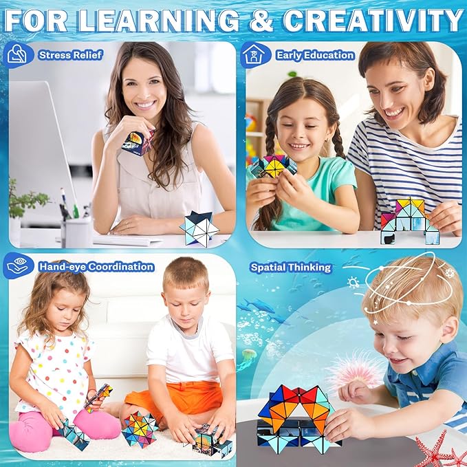 Star Cube Magic Cube Set, 2 in 1 Yoshimoto Cube for Kids and Adults, Toys for Boys and Girls Ages 8-12