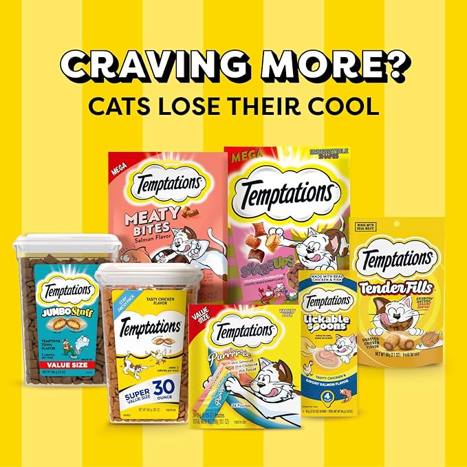 Temptations Cat Treats Classic Crunchy and Soft Cat Treats, Tempting Tuna Flavor, 16 oz. Tub