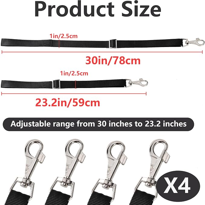 4Pcs Horse Bucket Strap Hangers Adjustable Nylon Bucket Strap Horse Accessories suppliers Hanging Strap for Hay Nets Water Buckets Horse Outdoor Feeders,Adjustable 23 to 30 inches,Black