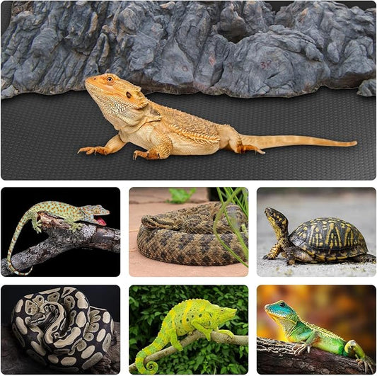 120 Gallon Reptile Terrarium Mat Liner, 96" X 24" Bearded Dragon Tank Accessories, Bearded Dragon Substrate flooring for 4x2x2 Reptile Enclosure, Reptile Bedding Carpet for Gecko,Lizard, Black