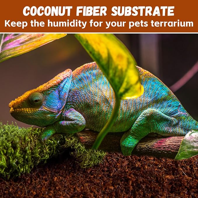 Legigo 6 Pack Coconut Fiber Substrate, Natural Coco Coir Bedding for Reptiles Turtles, Tortoises, Snake, Hermit Crab, Gecko, Lizard, Bioactive Terrarium Soil for Humidity Control and Plant Substrate