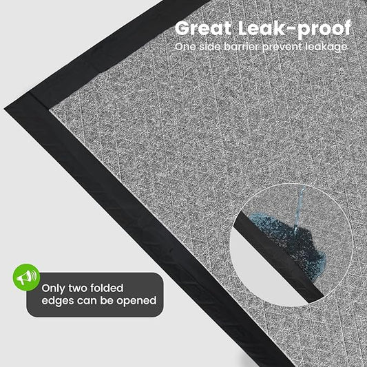 Charcoal Puppy Pads 28x34 Inches Extra Large Dog Pee Pads Odor-Control & Leak-Proof Disposable Pet Training Edge-Wrapping Thicken Potty Pad for Dogs, Cats, Rabbits (150 Pieces)