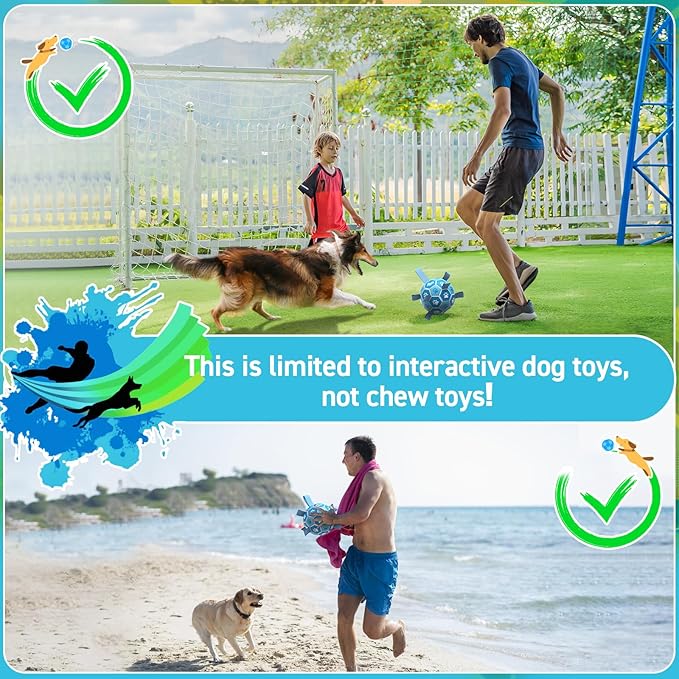 QDAN Dog Balls, World Cup Balls for Dogs, Soccer Ball for Dogs with Straps, Outdoor Dog Toys for Medium (6 Inch)