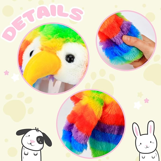 Bubblepompom Animal Hat with Ears Moving Jumping Pop Up Beating Hat Plush Holiday Cosplay Dress Up Funny Gift for Kids