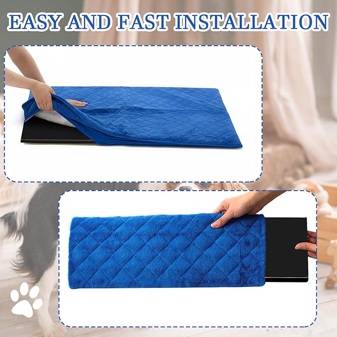 Beeveer 7 Pcs Winter Ferret Cage Liner Set Washable Ferret Pads Bedding Cage Accessories for Small Animals Hamster Rats Chinchillas Hedgehogs Guinea, Stain-Resistant Material(Blue)