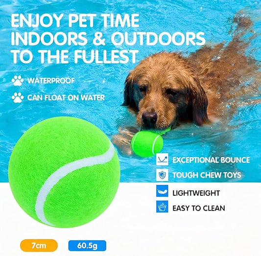 3-Pack Tennis Ball Dog Toys with Squeaker, Interactive Fetch Play for Pets 40 lbs and Over ,Training Balls for Indoor & Outdoor Exercise, 3.28-inch (Green, 12PCS)