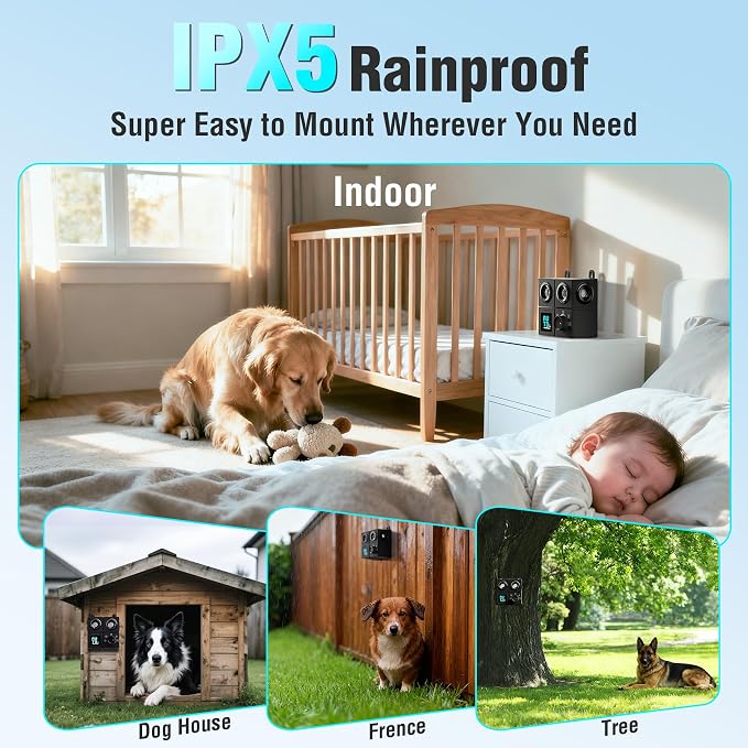 Anti Barking Device for Dogs, Ultrasonic Dog Bark Deterrent Devices with 4 Modes Up to 50ft, Dog Barking Deterrent Devices, Bark Box, Barking Control Devices for Dog Training in Outdoor/Indoor(2026)