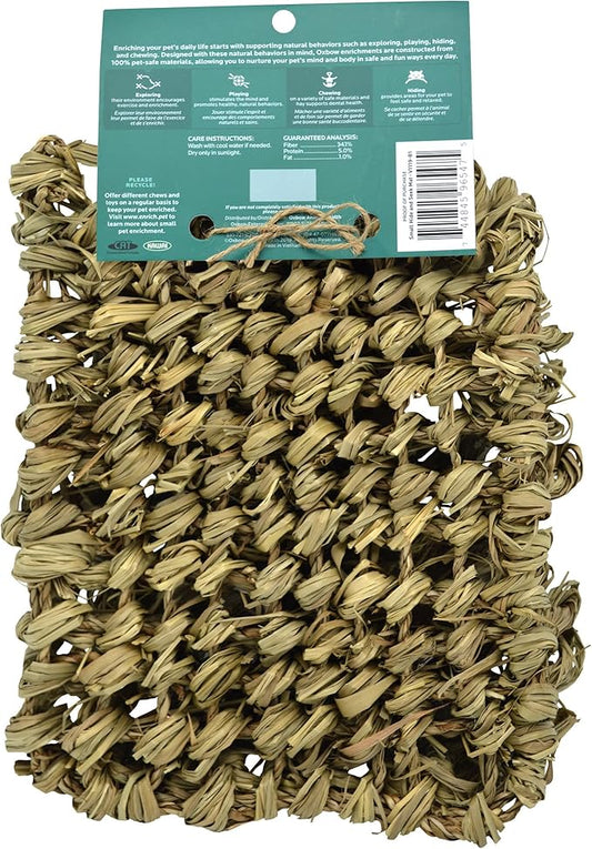 Oxbow Timothy Hay Hide & Seek Mat, Small – Rabbit & Guinea Pig Toys for Chewing & Relaxation, Enrichment for Bunny, Hamster, Chinchilla, Rat, Timothy Hay Small Animal Cage Accessories (Pack of 2)