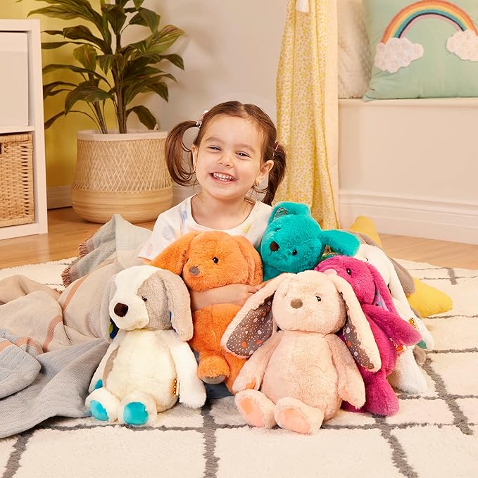 B. toys – 12-Inch Pink Plush Bunny – Huggable Stuffed Animal Bunny Toy – Soft & Cuddly – Washable – Newborns, Toddlers, Kids – 0+ Months