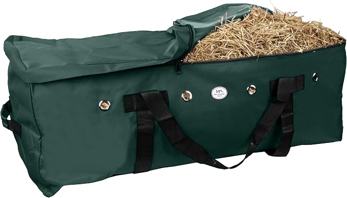 Majestic Ally 1200 D Nylon Fabric Large 44” x 20” x 16” and Extra Large 52" x 27" x21" Heavy-Duty Hay Bale Storage Bag (Hunter Green, X-Large)