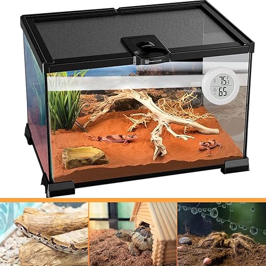 Reptile Tank Accessories, 2 Pack Bearded Dragon Tank Thermometer Humidity Gauge for Leopard Gecko, Jumping Spider, Snake, Gecko, Ball Python, Lizard