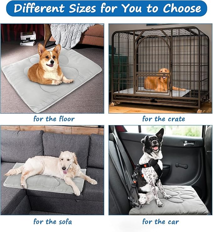 Coldwind Dog Crate Pad(28"x 42", Mats for Sleeping, Breathable Crate Bed Kennel Pad,Dark Colored to Hide Stains, Grey