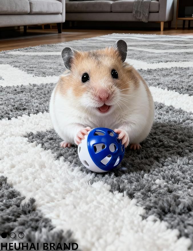 5-Pack Hamster Toys with Bell, 1.5" Colorful Balls, Push Toys Around (1.5'')