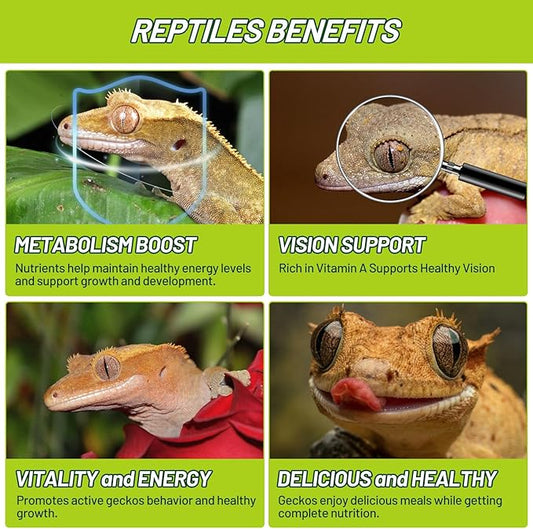 Crested Gecko Food Insect Puree, Banana Paste Reptile Food Made with Fresh Insects Gecko Food Complete Diet 2.82oz