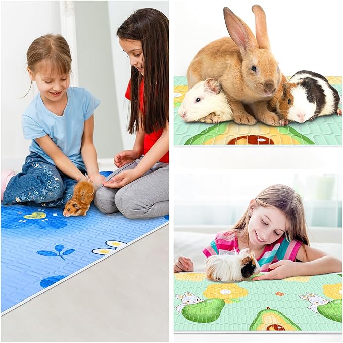 4 Pcs Reusable Washable Bedding, Waterproof Pee Pads for Hamsters, Rabbits, Squirrels - 18"