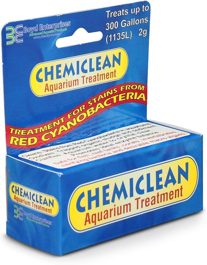 Boyd Chemiclean 2g Treats up to 300 Gallons - Effective Cyanobacteria Chemi-Clean for Marine & Freshwater Aquariums, Safe for Fish, Corals & Invertebrates