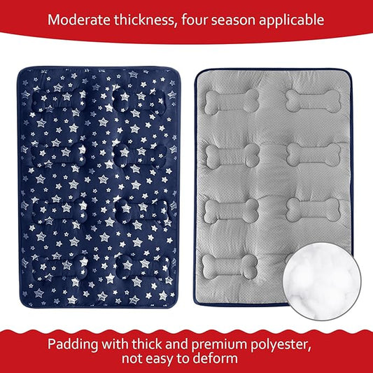 Dog Crate Mat (42" X 28"), Soft Dog Bed Mat with Cute Prints, Personalized Crate Pad, Anti-Slip Bottom, Machine Washable Kennel Pad