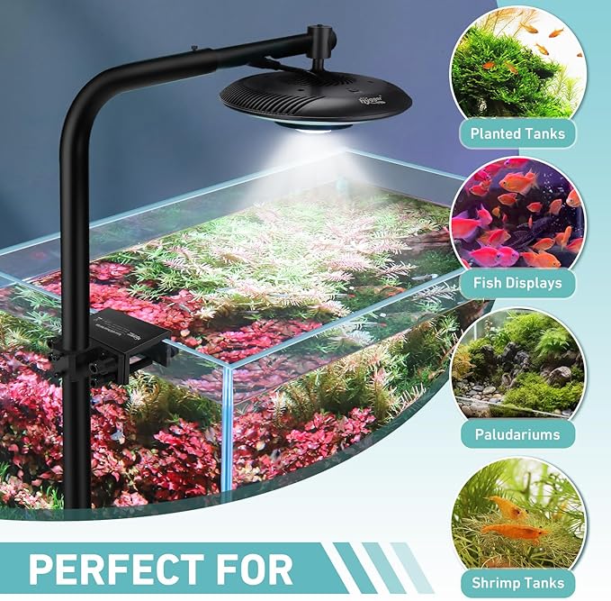 hygger 95W High PAR Aquarium LED Light, 5 Adjustable Brightness Full Spectrum Fish Tank Lamp & Stand Kit Ideal for Aquascaping Planted Tank Fish Display Shrimp Tank Paludarium