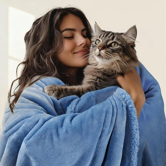 Luciphia Waterproof Pet Blanket, Liquid Pee Proof Dog Blanket for Sofa Bed Couch, Reversible Sherpa Fleece Furniture Protector Cover for Small Medium Large Dogs Cats, Navy Blue Small(40" x 28")