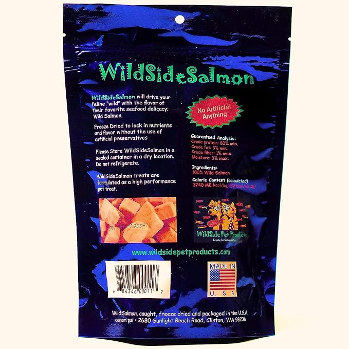 100% Wild Alaskan Salmon Freeze Dried Cat Treats - Healthy Training Treat - 3oz (3 Pack)