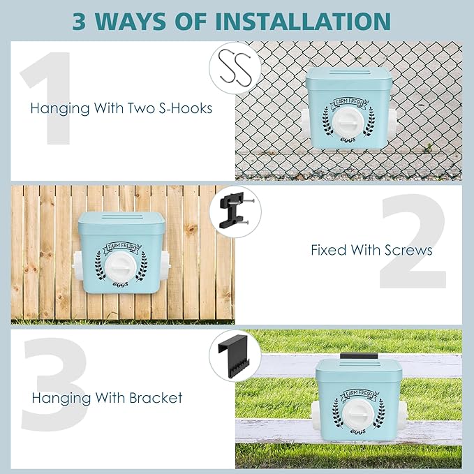Tgeyd Chicken Feeder and Chicken Waterer Set - Hanging Automatic Chicken Feeder No Waste - Chicken Coop Accessories - Poultry Waterer with 2 Gallon/10 Pounds