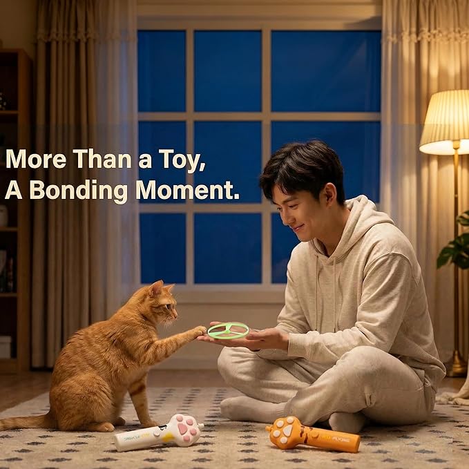 20Pcs Cat Toy Flying Discs, Interactive Cat Fetch Toy for Indoor Cats, Chasing Hunting Training Toys for Kittens & Adult Cats(20Pcs)