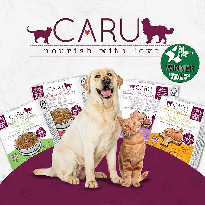 Caru - Classics Pork Stew - For Dogs - Supports Overall Pet Health - Wet Dog Food/Meal Topper - Human Grade Ingredients - Grain, Corn & Soy Free - Non-GMO - Made in USA - 12 oz - Case of 12