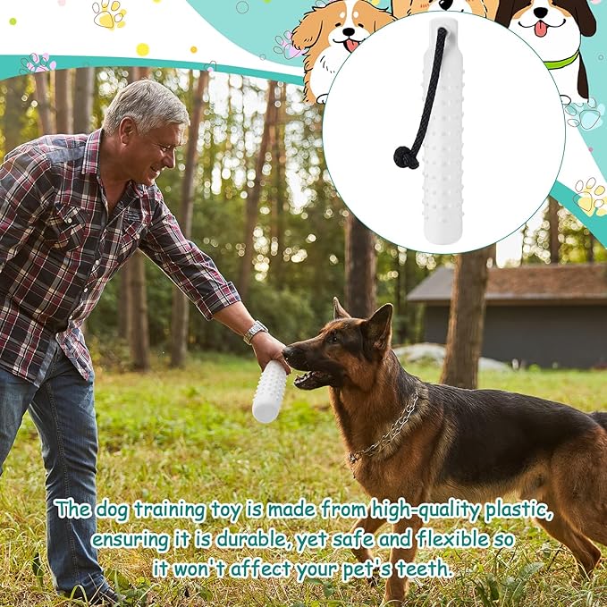 Blueweenly 4 Pcs Dog Bumper Toy for Water Retrieving Plastic Puppy Training Dummy Dog Float Toy Lightweight for Float on The Water Pool Outdoor Training Hunting Fetching (Pure White)