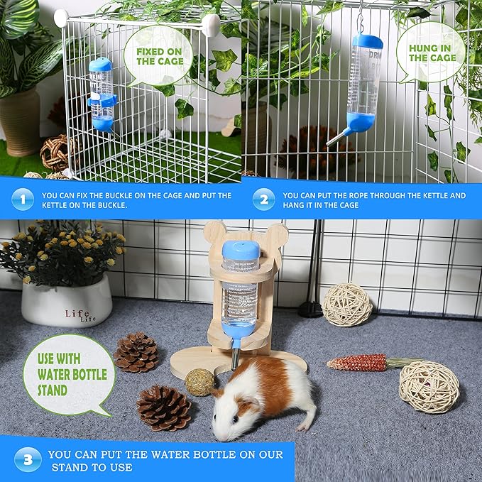 Small Animals Moon Bottle, Bunny & Hamster Water Bottle, Suitable for Rabbits, Chinchillas, Guinea Pigs, Gerbils & More (4.2 oz)