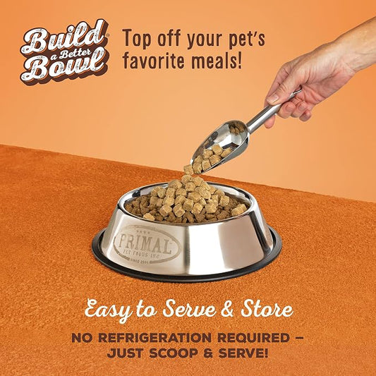 Primal Dog Food Toppers & Cat Food Toppers, Cupboard Cuts, Grain Free Meal Mixers with Probiotics, Raw Freeze Dried Dog Treats & Cat Treats, Great for Training (Beef, 18 oz)