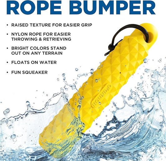 Dog Toys | Rope Bumper Floating Outdoor Toy for Dogs | Bright Yellow Fetch Toy
