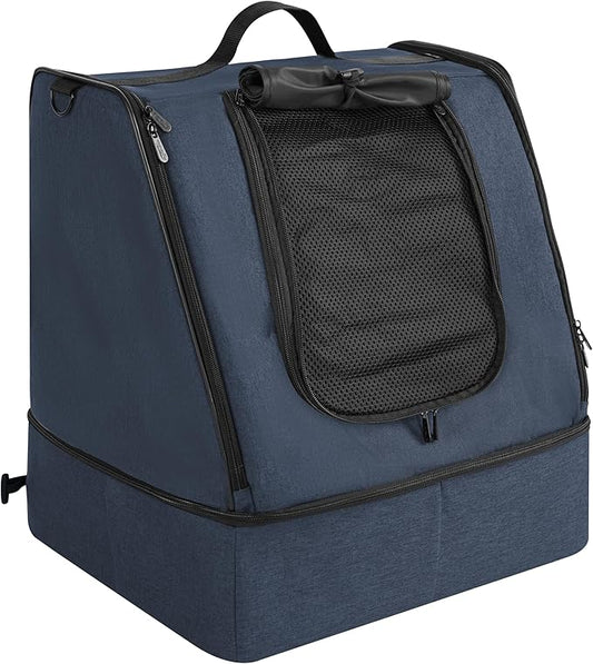 apollo walker Portable Cat Travel Litter Box with Zipped Waterproof Bag,No Collapse with Hard Base Insert at Bottom, No Leakage, No Smell, Easy to Carry, Easy to Use in Hotels, Car Blue