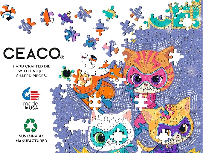 Ceaco - Disney - 4 X 1 Kids Multipack - Super Kitties - Multi Piece Jigsaw Puzzle for Adults -Challenging Puzzle Perfect for Game Nights - Finished Size Varies