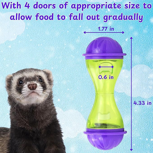 Ferret Treat Ball Interactive Toy Balls for Small Animal, Enrichment Toys Ferrets Dry Food Ball for Ferrets Guinea Pig Rat Chinchilla Hedgehog Bunny, Pet Ferret Accessories (L, Bone)