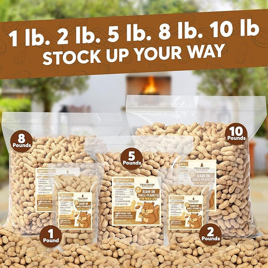 25 LB - Raw Peanuts For Squirrels, Raw In Shell Peanuts For Birds and Wildlife- Squirrel Food, Wild Bird Seed - Grown in The USA