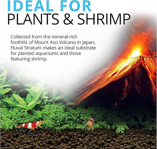 Fluval 12695 Plant and Shrimp Stratum for Freshwater Fish Tanks, 17.6 lbs. – Aquarium Substrate for Strong Plant Growth, Supports Neutral to Slightly Acidic pH