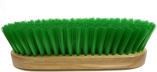 Intrepid International Bedford Horse Brush 9" - Nylon Bristles Brush with Wood Block for Horse Care and Horses Grooming Kit - Medium to Soft Bristles