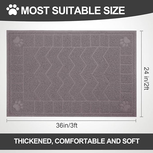Cat Litter Mat, Litter Trapping Mat Soft on Kitty Paws, 35" x 24" Kitten Litter Box Mat for Cleaner Floors, Waterproof, Easy Clean, Durable Large Size Cat Litter Pad for Kitten.