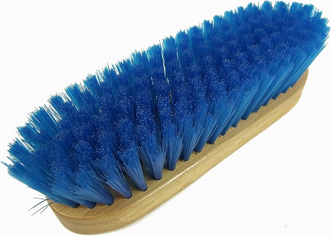Intrepid International Bedford Horse Brush 9" - Nylon Bristles Brush with Wood Block for Horse Care and Horses Grooming Kit - Medium to Soft Bristles
