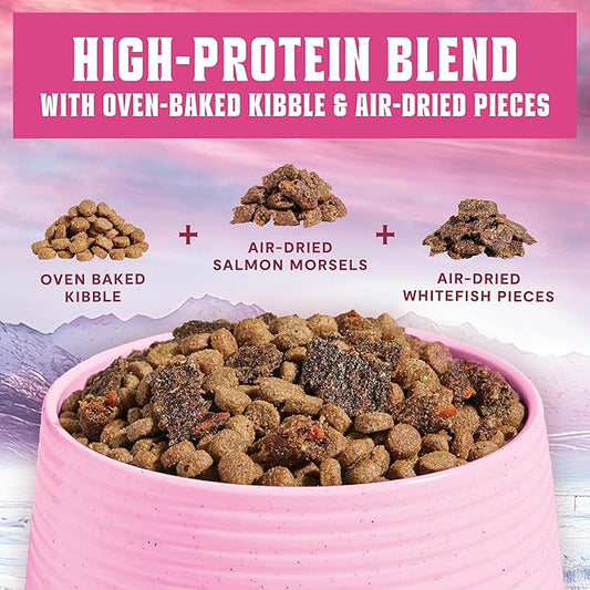 Open Farm, Epic Blend High Protein Dry Dog Food, Probiotic Coated & Bone Broth Infused Kibble with Air Dried Meat & Organs, Minimally Processed & Nutrient Dense, Salmon & Superfood Recipe, 18lb Bag