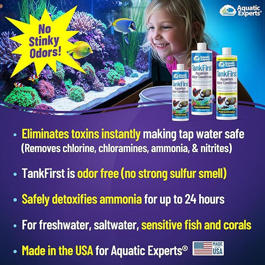 TankFirst Complete Aquarium Water Conditioner - Fish Water Conditioner, Instantly Removes Chlorine, Chloramines, and detoxifies Ammonia from Fish Tank (TankFirst Regular, 500 ml)