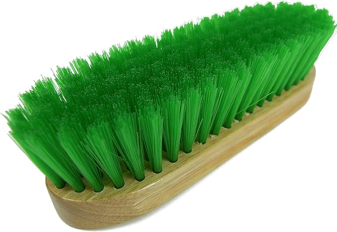 Intrepid International Bedford Horse Brush 9" - Nylon Bristles Brush with Wood Block for Horse Care and Horses Grooming Kit - Medium to Soft Bristles